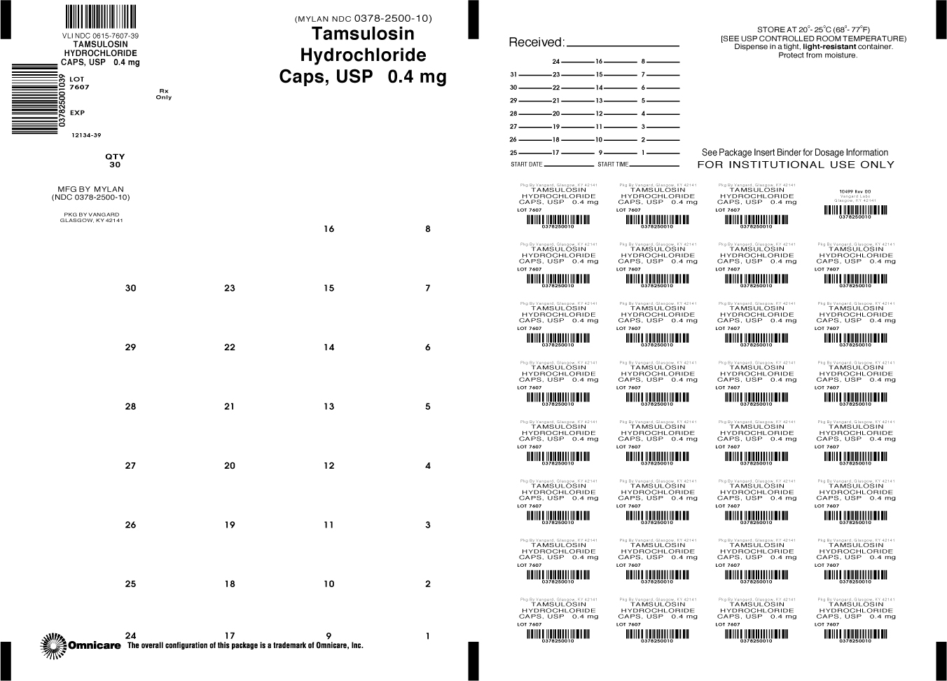 Tamsulosin Hydrochloride Caps, USP 0.4mg