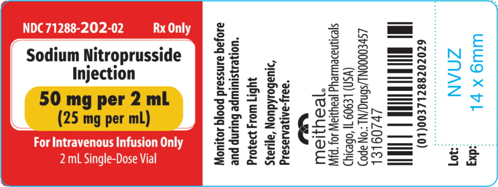 Principal Display Panel – Sodium Nitroprusside Injection, 50 mg per 2 mL Vial Label
