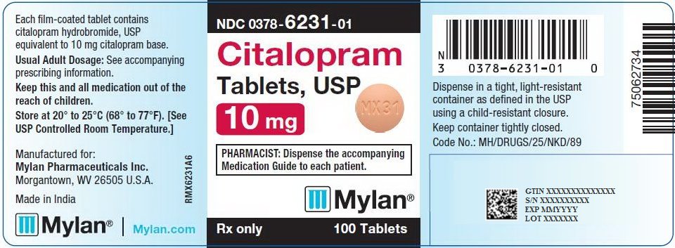Citalopram Tablets 10 mg Bottle Label