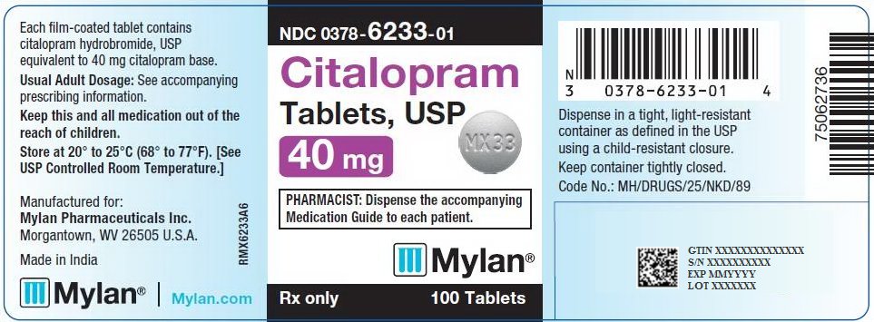 Citalopram Tablets 40 mg Bottle Label