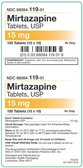 15 mg Mirtazapine Tablets Carton