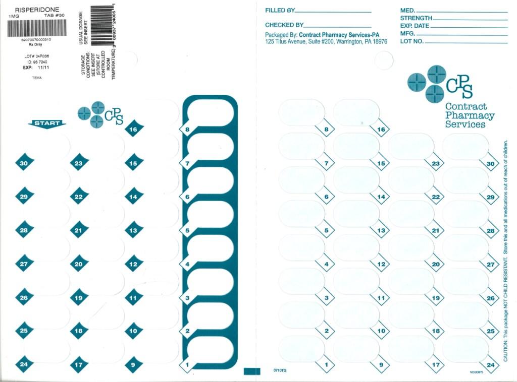 Risperidone 1 mg Tablets