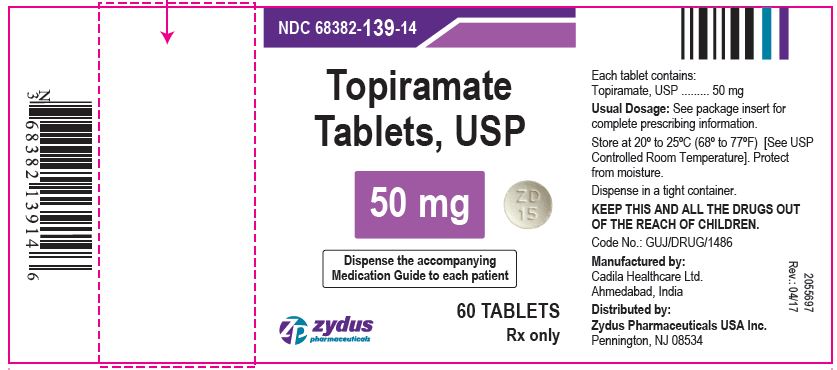 Topiramate Tablets USP, 50 mg