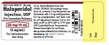 Haloperidol Injection, USP 50 mg/10 mL vial label