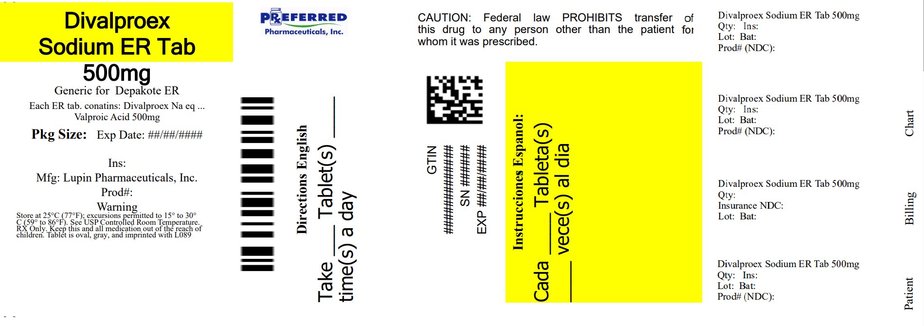 Divalproex Sodium ER Tab 500mg