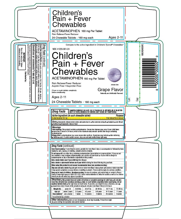 KROGER Children's Pain+ Fever Chewable Tablets Acetaminophen