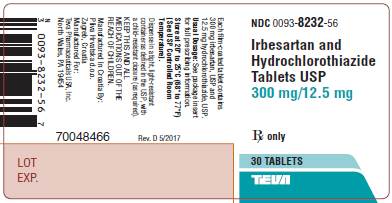 Irbesartan and Hydrochlorothiazide Tablets USP 300 mg/12.5 mg 30s Label