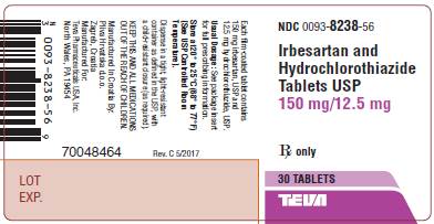 Irbesartan and Hydrochlorothiazide Tablets USP 150 mg/12.5 mg 30s Label