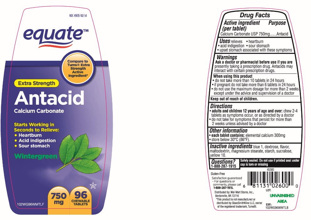 equate Extra Strength Antacid Calcium Carbonate Wintergreen