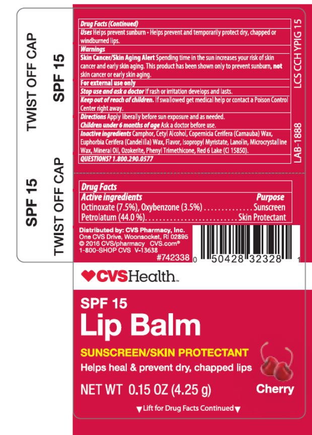 CVS Health Cherry SPF 15 Extended Length Label