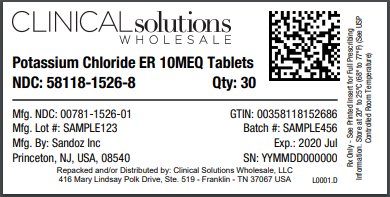 Potassium Chloride ER 10mEq tablets 30 count blister card