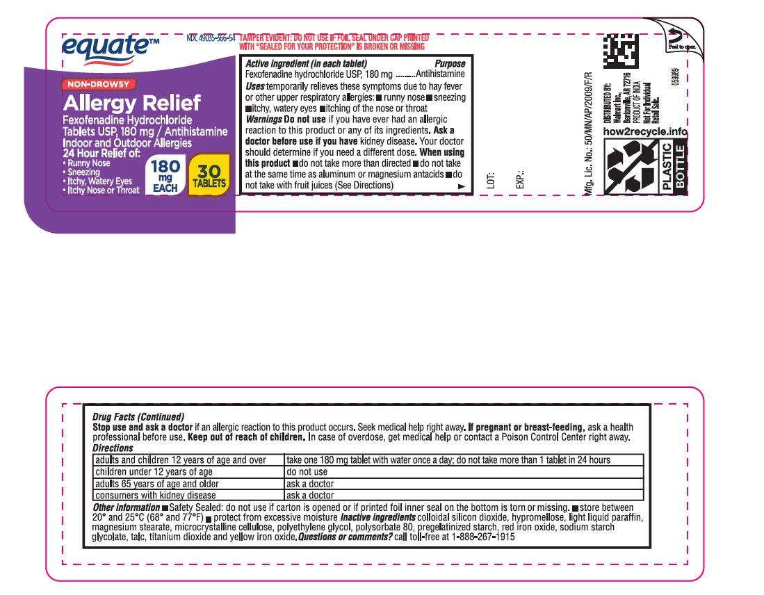 Fexofenadine Hydrochloride Tablets, USP 180 mg 30 ct Container Label
