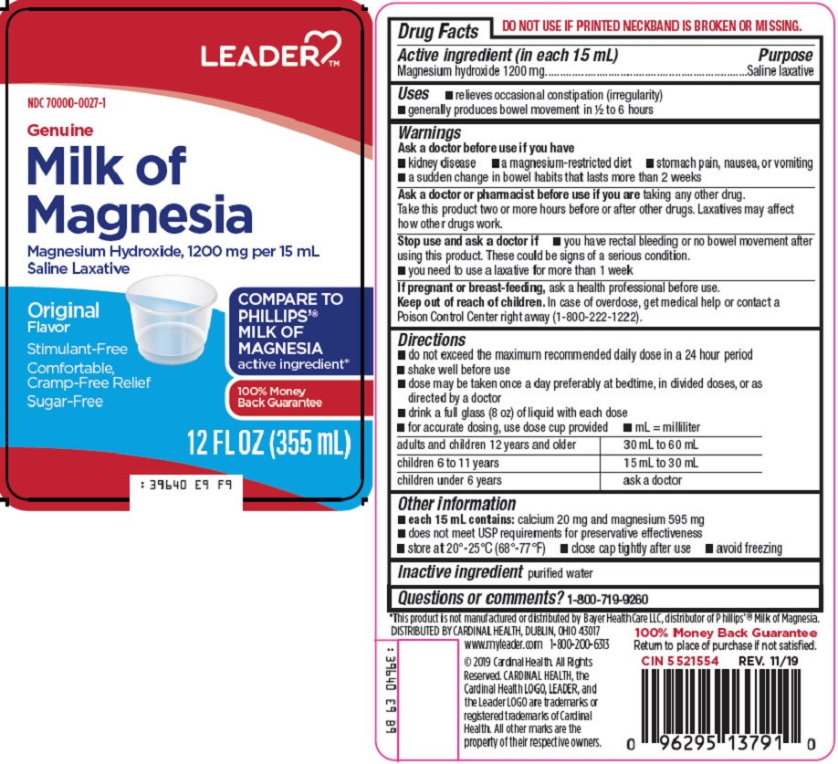 LEADER MILK OF MAGNESIA Magnesium Hydroxide Suspension