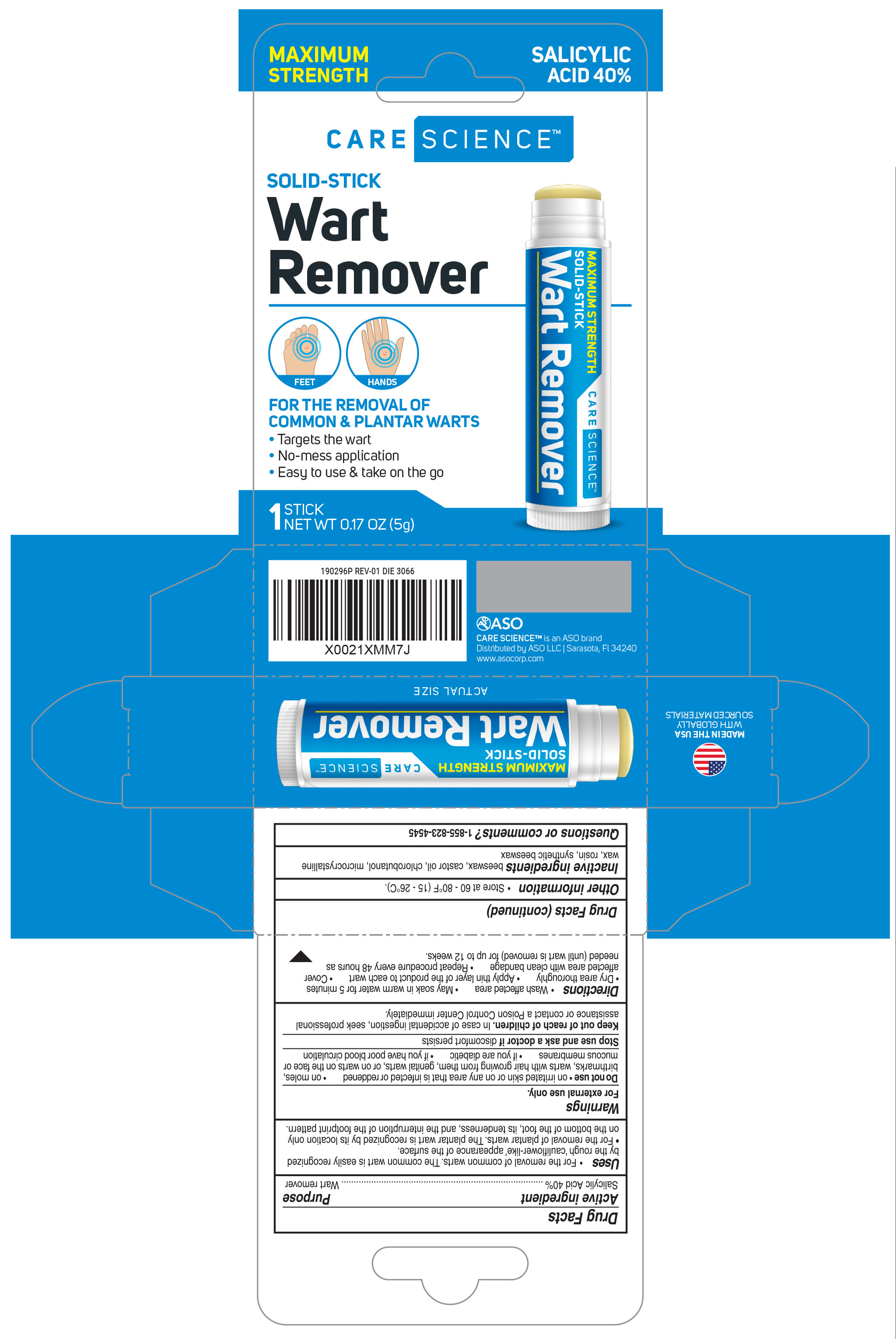 CSC wart remover stick label