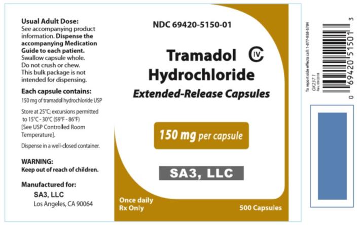 PRINCIPAL DISPLAY PANEL
NDC: <a href=/NDC/69420-5150-0>69420-5150-0</a>1
Tramadol 
Hydrochloride 
Extended-Release Capsules
150 mg per capsule
Once daily
500 Capsules
Rx Only
