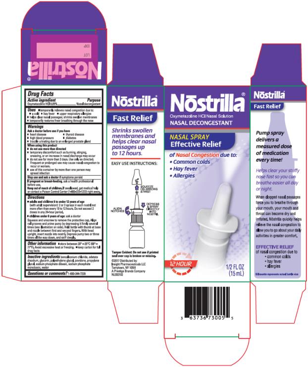 Nōstrilla® 
Oxymetazoline HCl Nasal Solution 
NASAL DECONGESTANT
1/2 FL. OZ  (15 mL)

