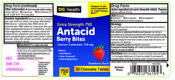 Dollar General Antacid Berry Bites 32ct