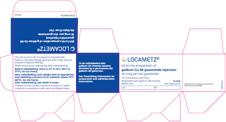 PRINCIPAL DISPLAY PANEL
							LOCAMETZ®
							kit for the preparation of gallium Ga 68 gozetotide injection 25 mcg per vial gozetotide
							For Intravenous Use Only
							Radiolabel with gallium-68 chloride before use
							Rx Only
							NDC: <a href=/NDC/0078-1224-61>0078-1224-61</a>
							Novartis Pharmaceuticals Corporation East Hanover, NJ 07936
							