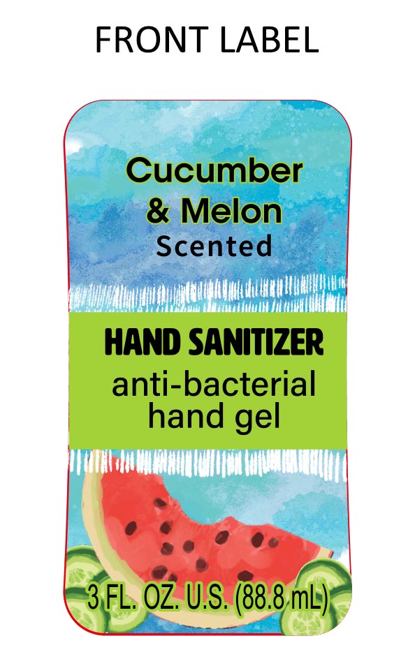 Cucumber Melon Scented Hand Sanitizer Ethyl Alcohol Gel 8129