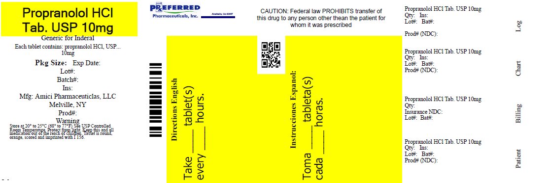 Propranolol HCl Tab. USP 10mg