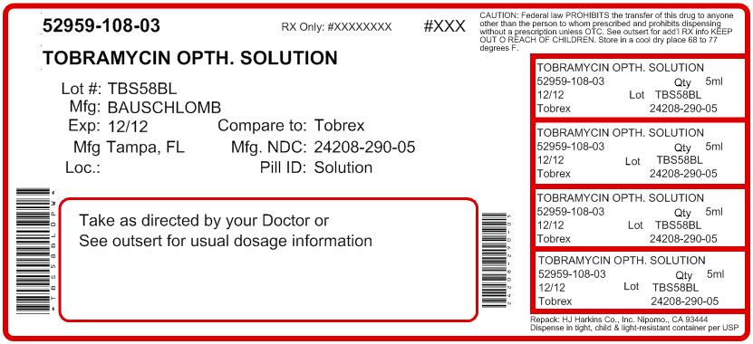 Tobramycin Ophthalmic Solution USP, 0.3% (Carton, 5 mL - Bausch & Lomb)