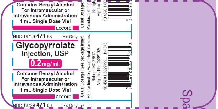 Glycopyrrolate injection, USP 0.2 mg/mL 1 mL Foil Vial