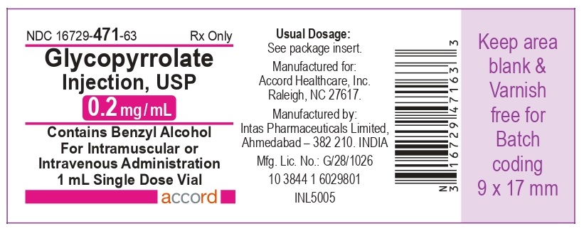 Glycopyrrolate injection, USP 0.2 mg/mL 1 mL Single Dose Vial