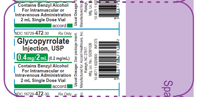 Glycopyrrolate injection, USP 0.4 mg/2 mL 2 mL Foil Vial