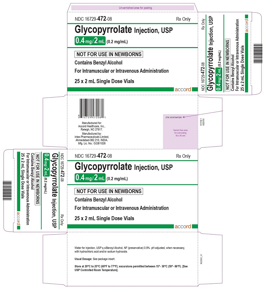 Glycopyrrolate injection, USP 0.4 mg/2 mL (0.2 mg/mL) 25 x 2 mL Single Dose Vials