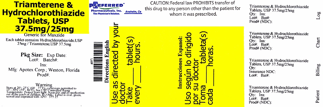 Triamterene & Hydrochlorothiazide Tablets, USP 37.5mg/25mg