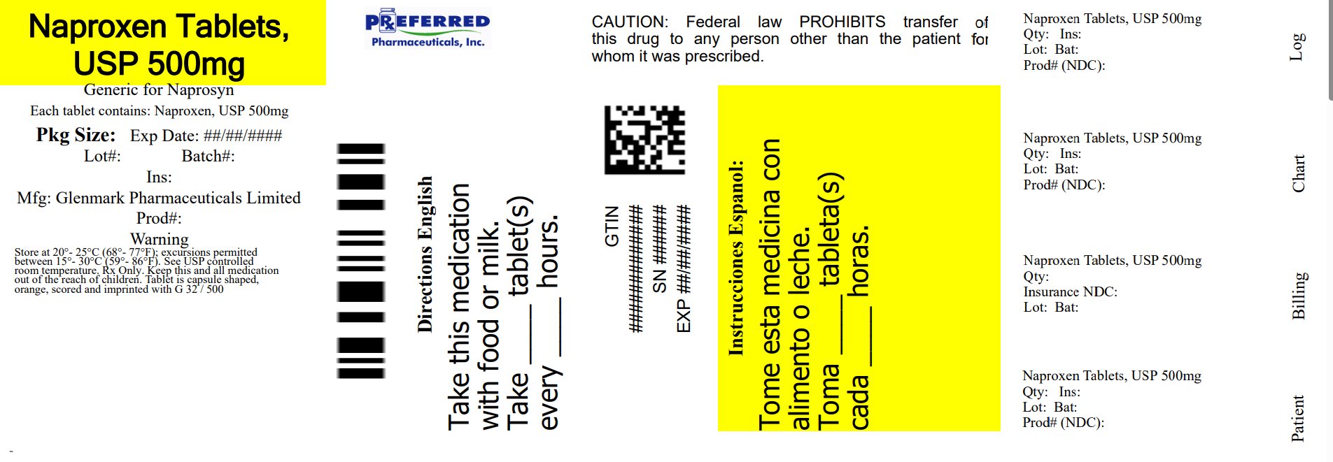 Naproxen Tablets USP 500mg