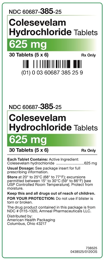 625 mg Colesevelam HCl Tablets Carton