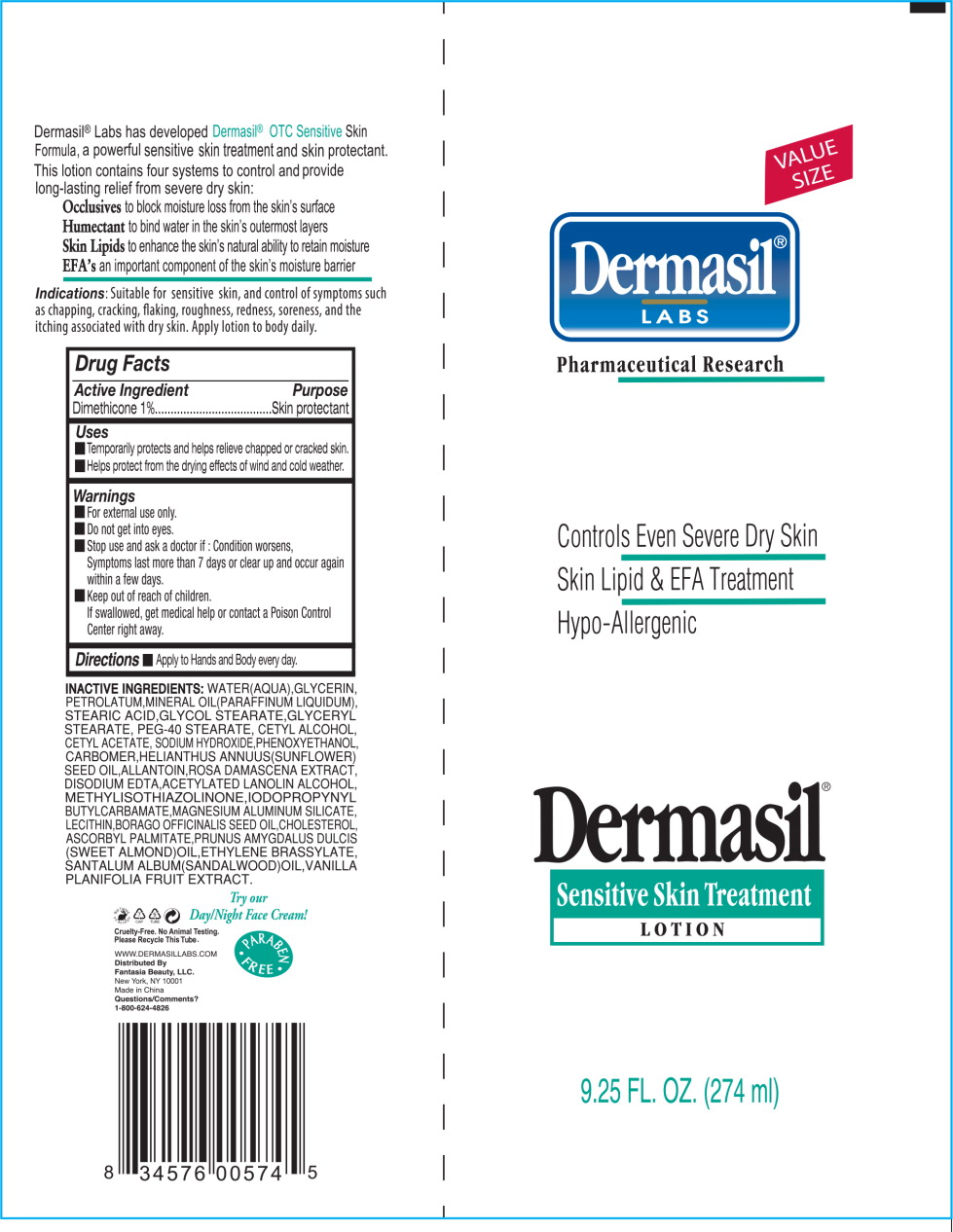 Principal Display Panel - Dermasil Sensitive 9.25 Tube Label
