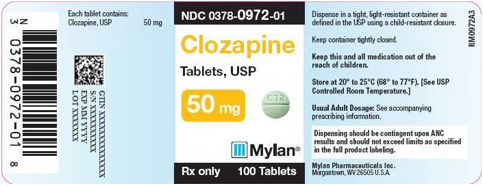 Clozapine Tablets 50 mg Bottle Label