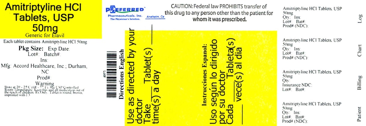 Amitriptyline HCL Tab. USP 50mg