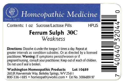 Ferrum sulph label example