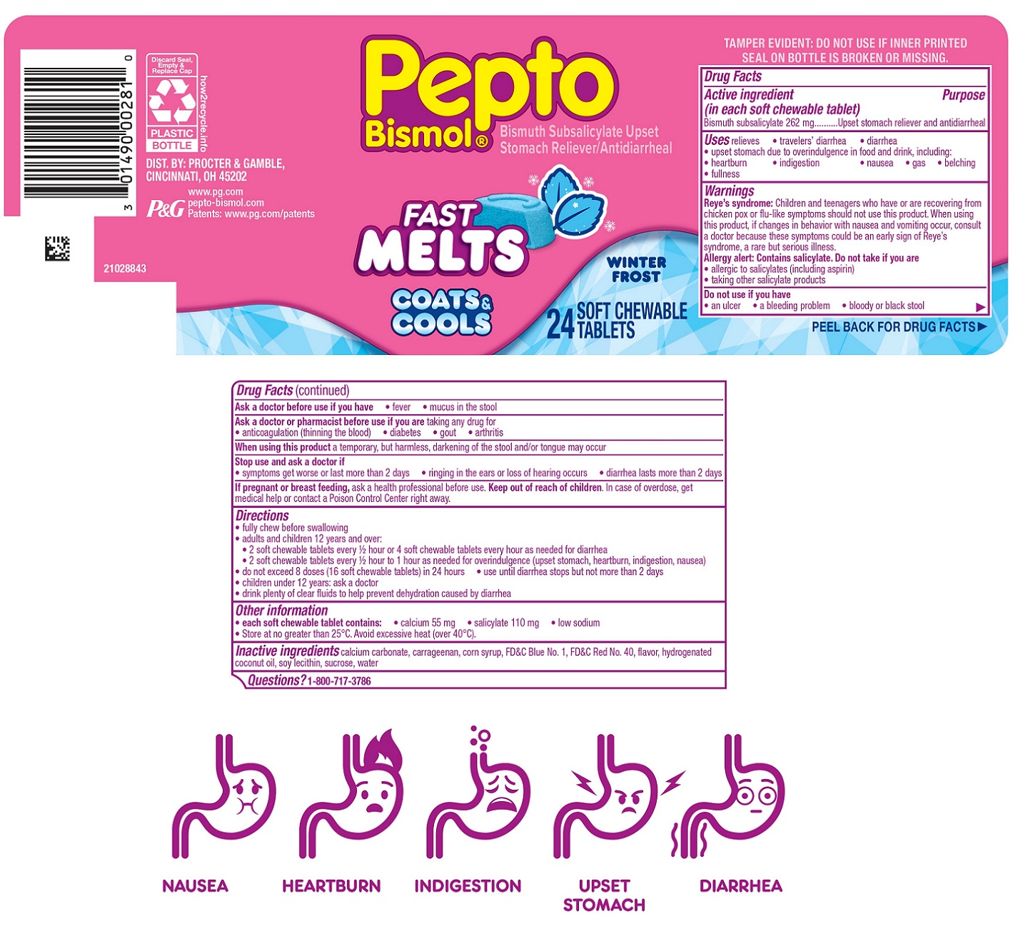 PEPTO BISMOL FAST MELTS WINTER FROST FLAVORED- bismuth subsalicylate ...