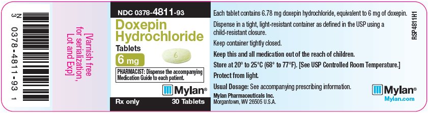 Doxepin Hydrochloride Tablets 6 mg Bottle Label