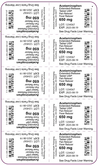 650 mg Acetaminophen ER Tablet Blister.jpg