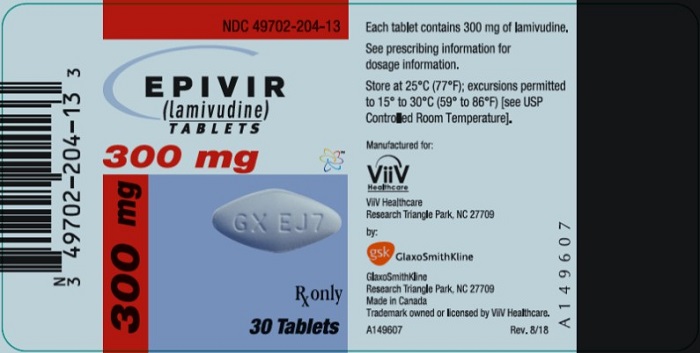Epivir 300mg 30 count label