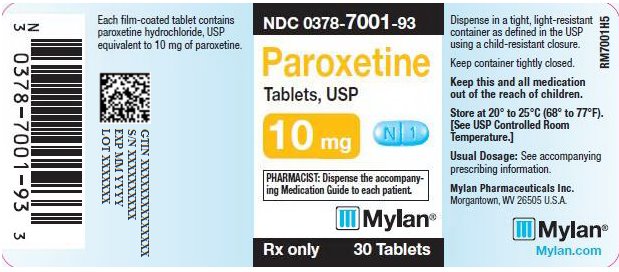 Paroxetine Tablets, USP 10 mg Bottle Labels