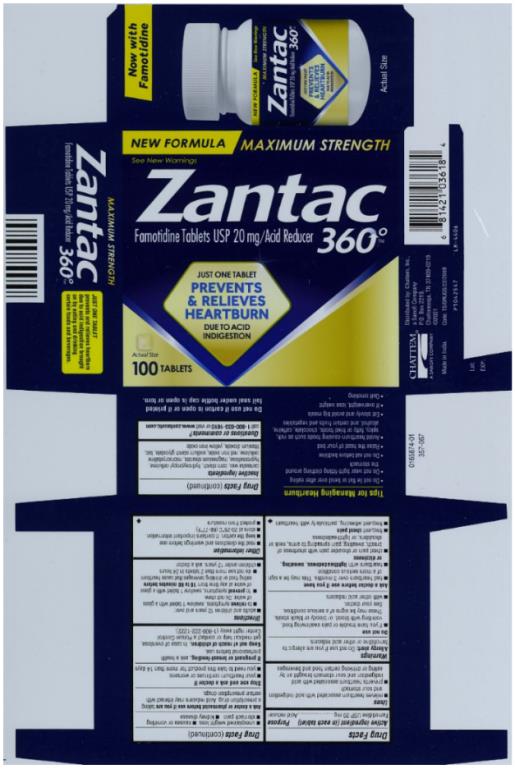 PRINCIPAL DISPLAY PANEL
Zantac
Famotidine Tablets USP 20 mg / Acid Reducer
360
100 Tablets
