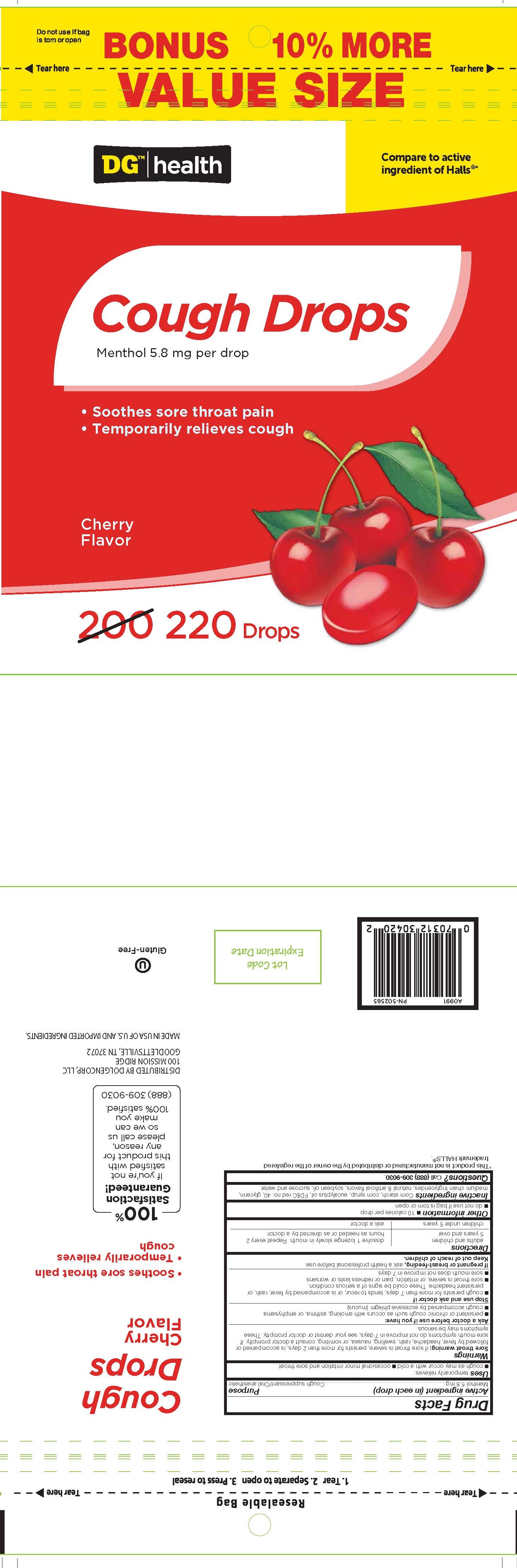 Dollar General Cherry 220ct Cough Drops