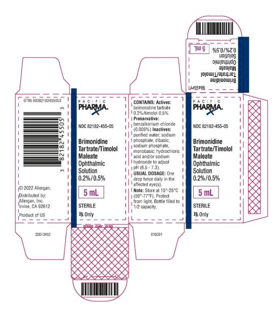 PRINCIPAL DISPLAY PANEL

NDC: <a href=/NDC/82182-455-05>82182-455-05</a>
Brimonidine Tartrate/Timolol Maleate
Ophthalmic Solution 0.2%/0.5%
5 mL
STERILE
Rx Only
PACIFIC PHARMA
