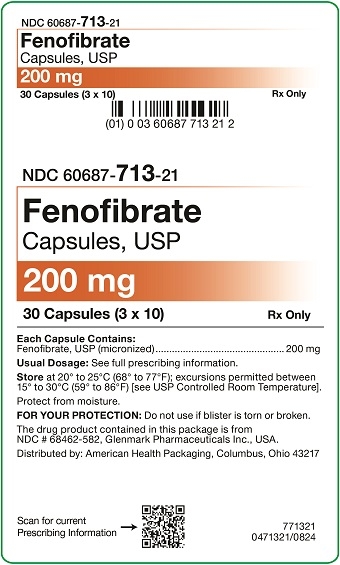 200 mg Fenofibrate Capsules Carton