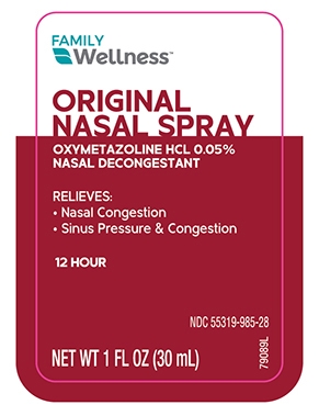 FAMILY WELLNESS OXYMETAZOLINE- Oxymetazoline Spray