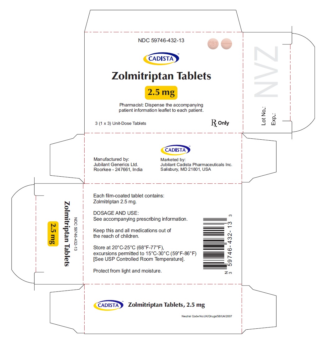 Zolmitriptan 2.5 mg carton label