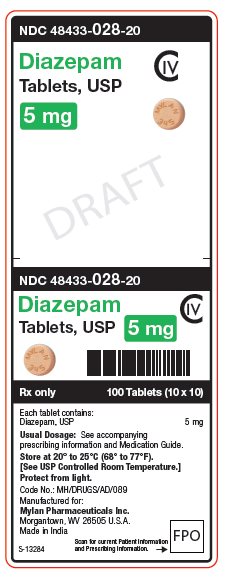 Diazepam Tablets, USP 5 mg C-IV Unit Carton Label