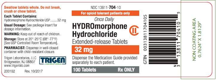 Hydromorphone HCl Extended-release Tablets 32 mg Bottle Label