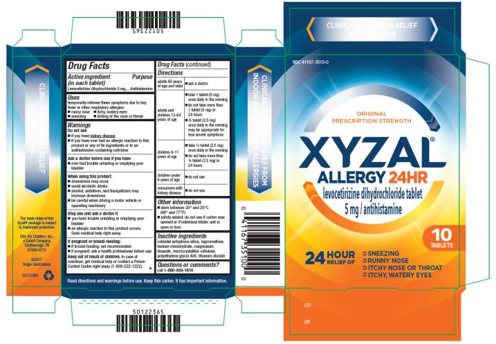 PRINCIPAL DISPLAY PANEL
NDC: <a href=/NDC/41167-3510-0>41167-3510-0</a>
XYZAL
Allergy 24HR
5 mg
10 Tablets
